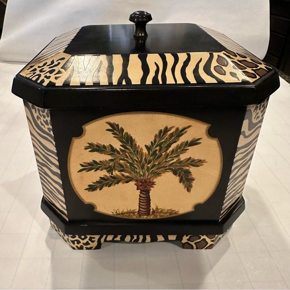 Black Cheetah Leopard Giraffe African
Print Jewelry Watch Trinket Box - Picture 4 of 10